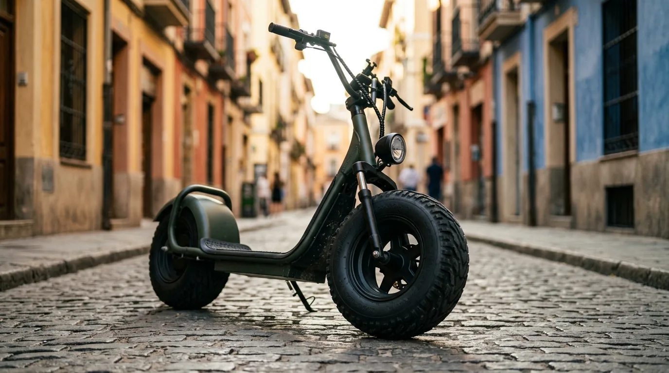 Scooter elétrica pneu largo: o conforto que ele entrega, a autonomia que ele cobra e por que a pressão importa mais