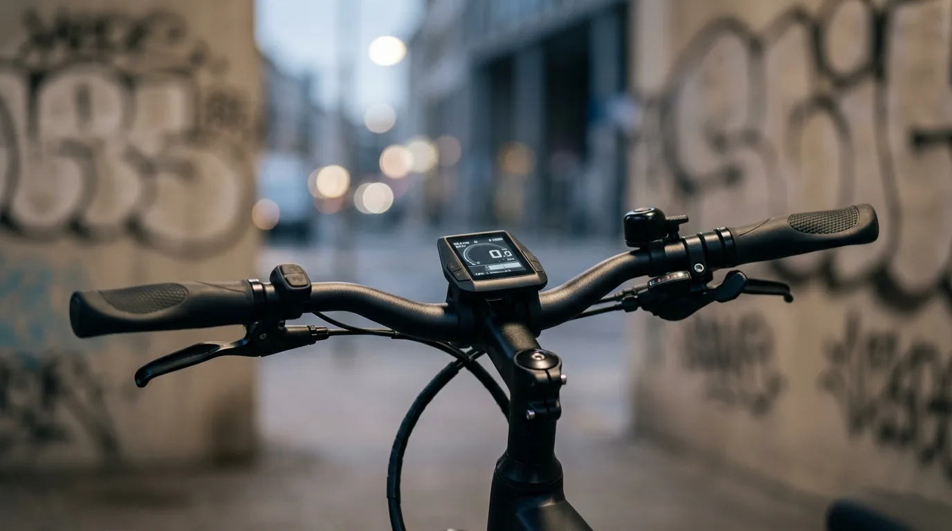 Guidão de bicicleta elétrica com display e sem acelerador